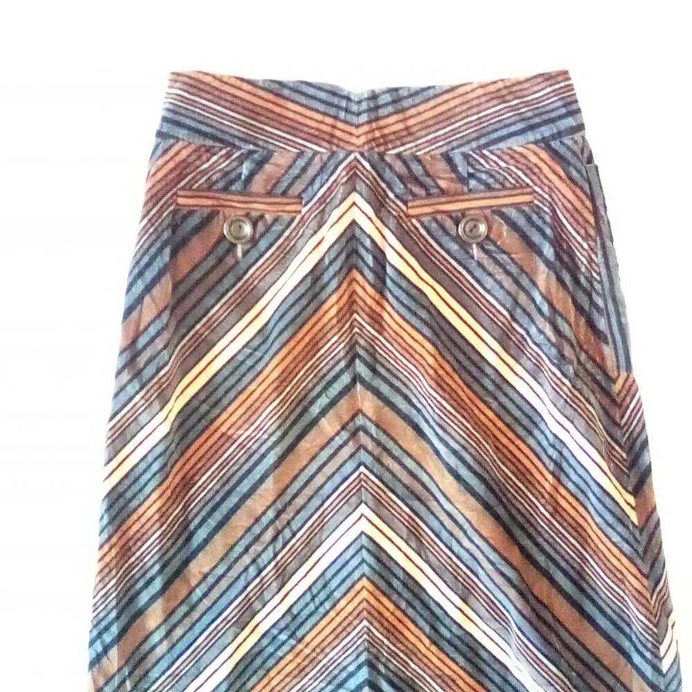Marc  Jacobs Velvet Chevron Multi Color Striped Skirt Size 4 - Picture 2 of 8